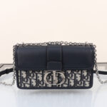 Christian Dior 30 Montaigne East-West Bag with Chain Dark Blue